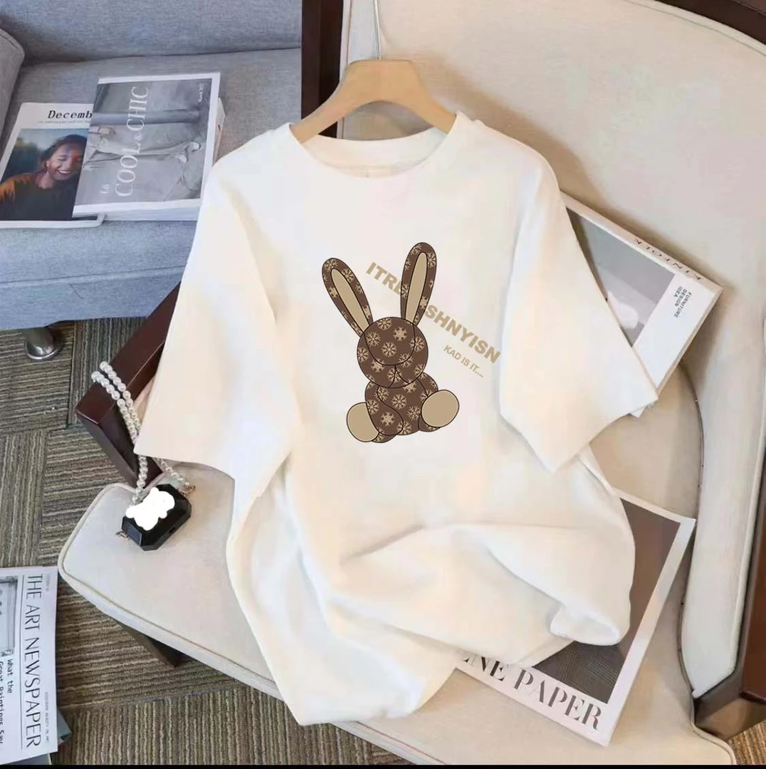 2025潮流纯棉圆领短袖百搭男女同款情侣款