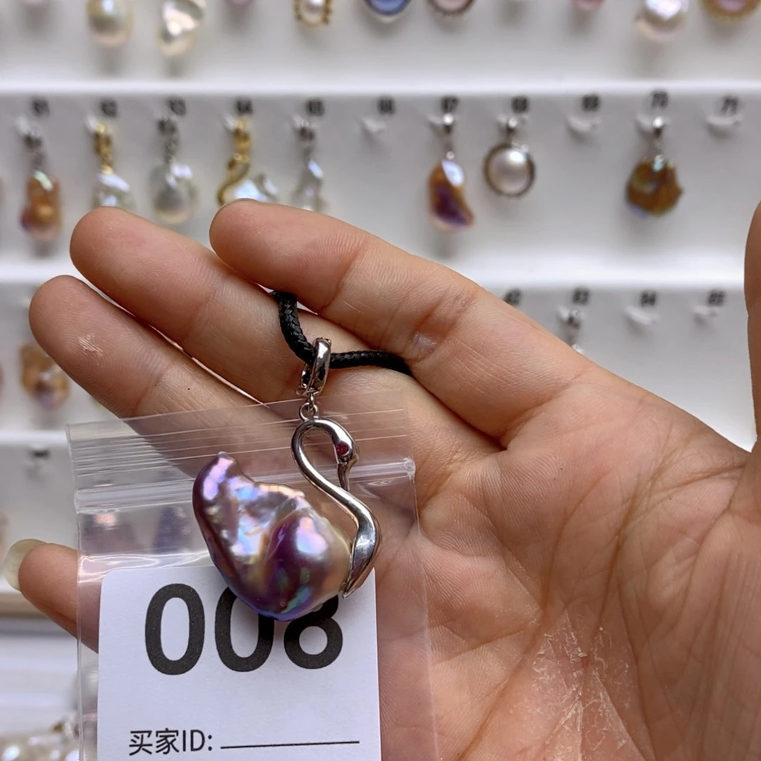 淡水珍珠颈饰银S925镶嵌8