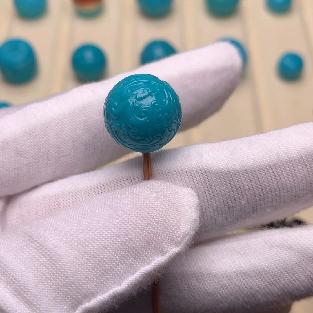 绿松石未镶嵌绿松石龙凤呈祥14