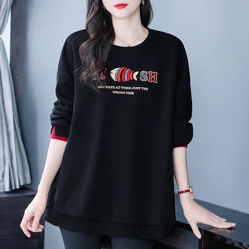 撞色卫衣女秋季阔夫人229856