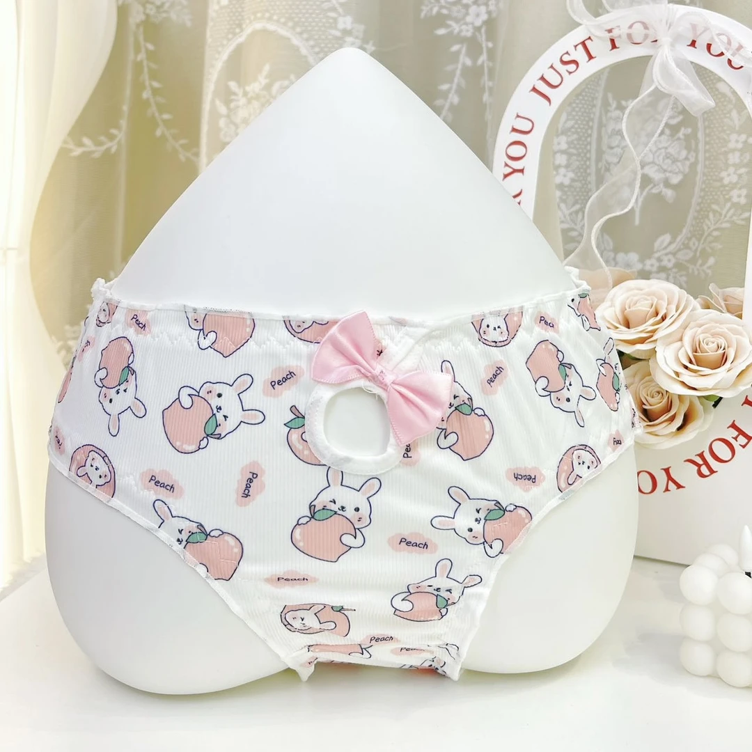 （90-120斤）粉色牛奶丝少女内裤甜美蝴蝶结蕾丝纯欲风夏季性感可爱