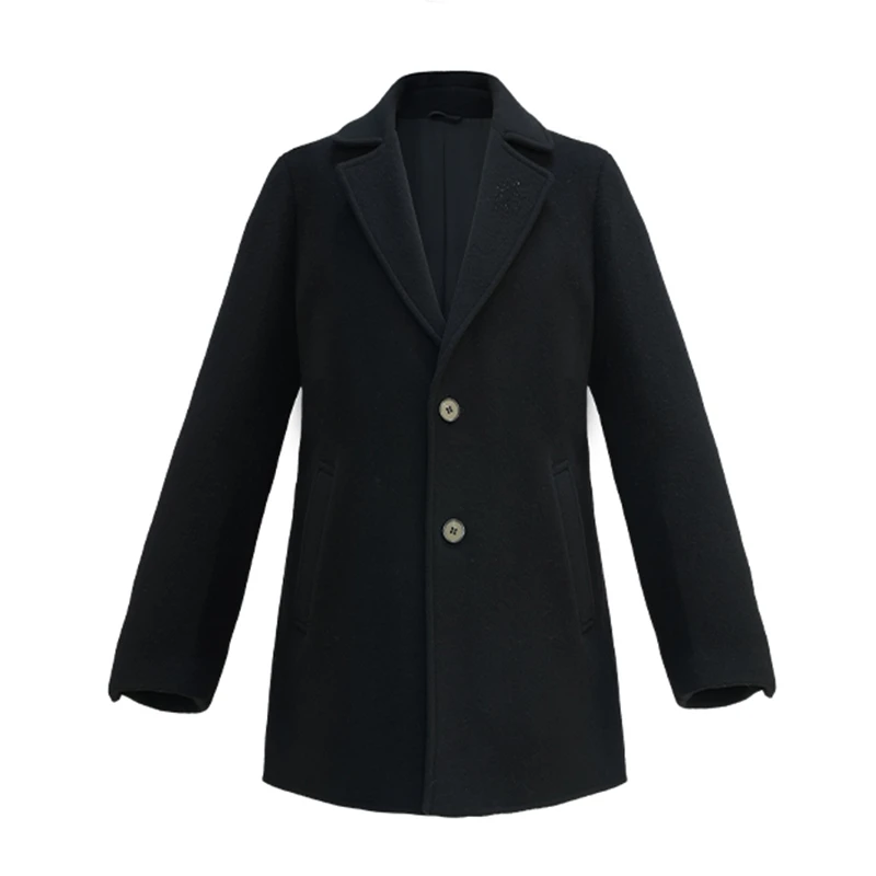 戈思蒂G26125男士大衣时尚百搭经典秋冬双面毛呢黑色外套