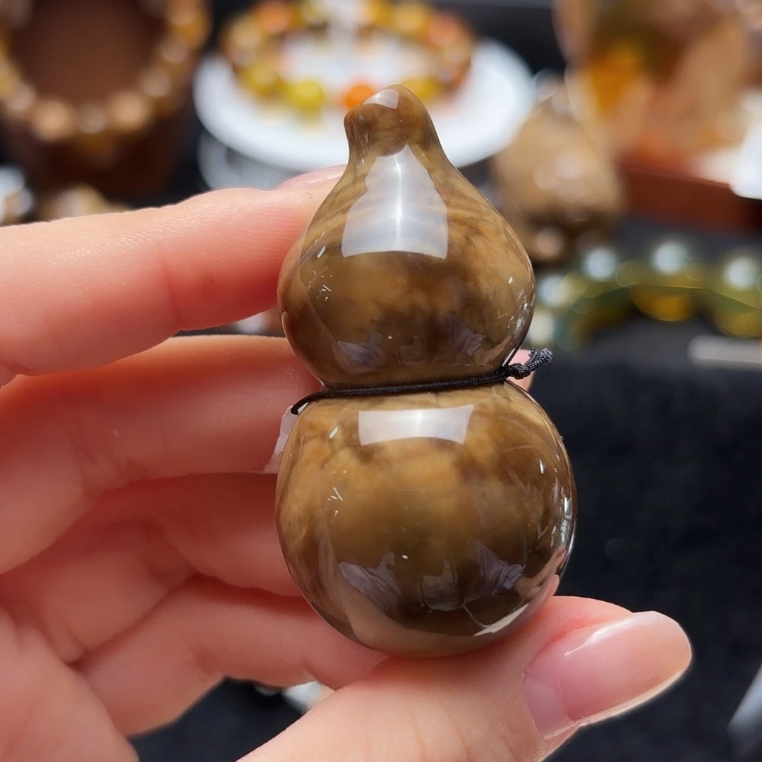 琥珀未镶嵌珠宝奇石油根蜡葫芦
