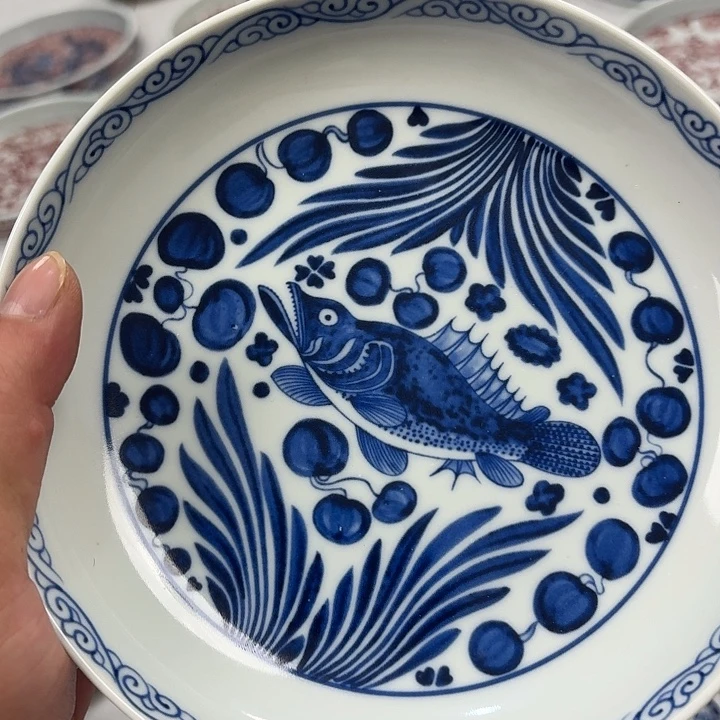 瓷片青花鱼藻大胡乘景德镇