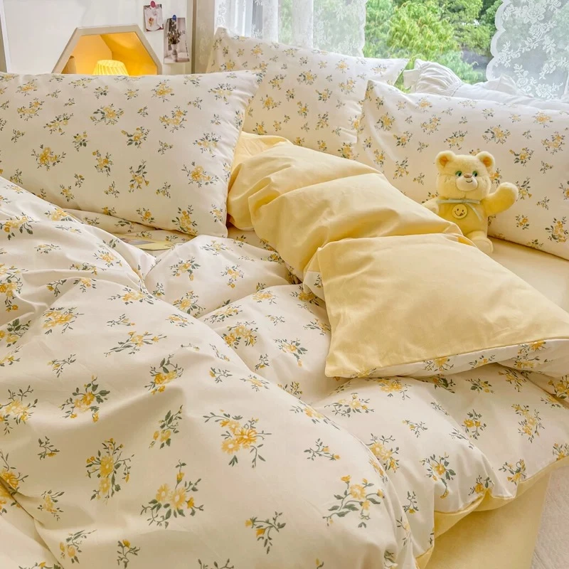 100%纯棉A类双层纱四件套全棉小清新被套床单床上用品