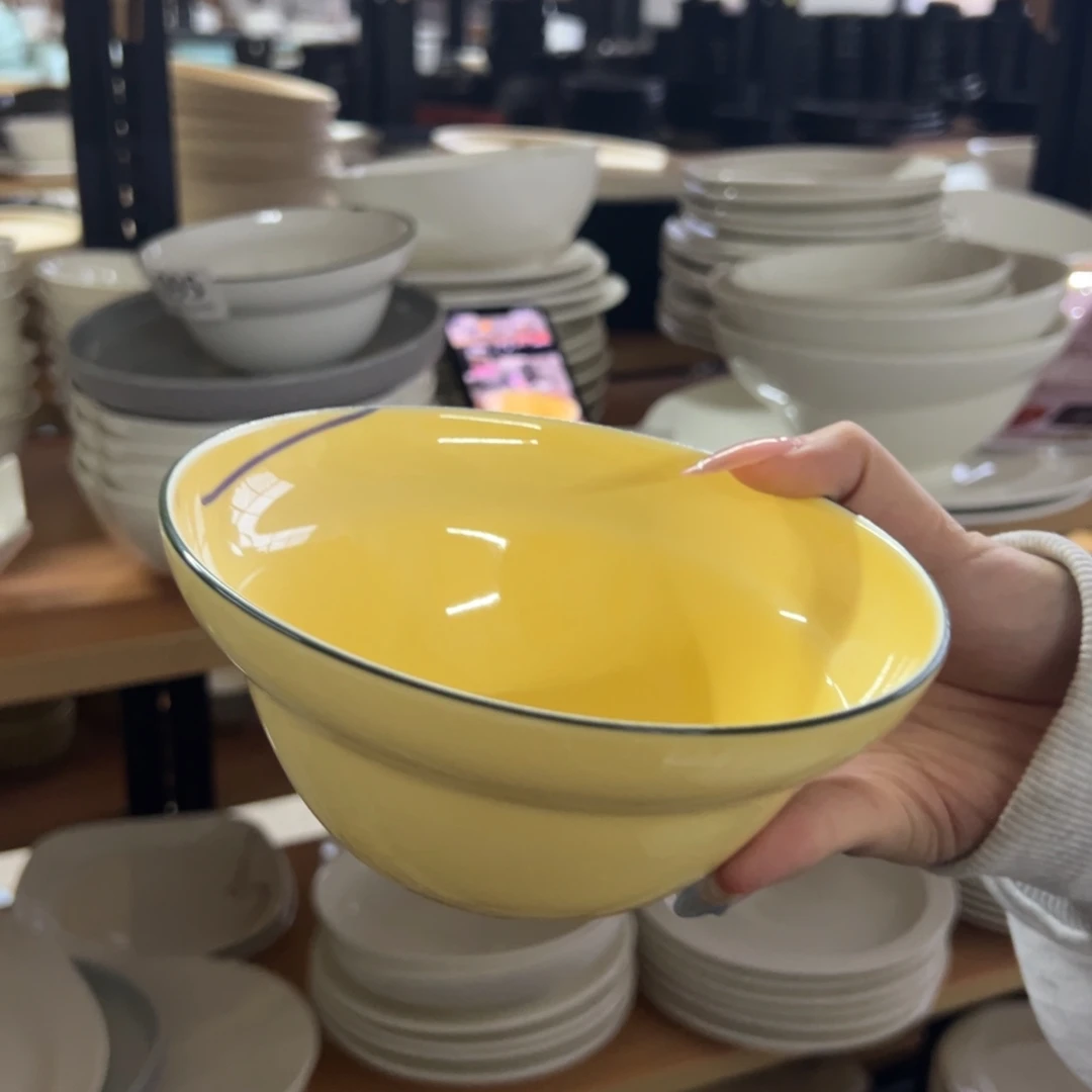 新骨瓷096微瑕tt系列奶黄6寸葫芦碗