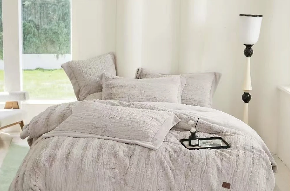 皮草绒兔兔绒保暖奢华轻奢风四件套高克重冬季保暖