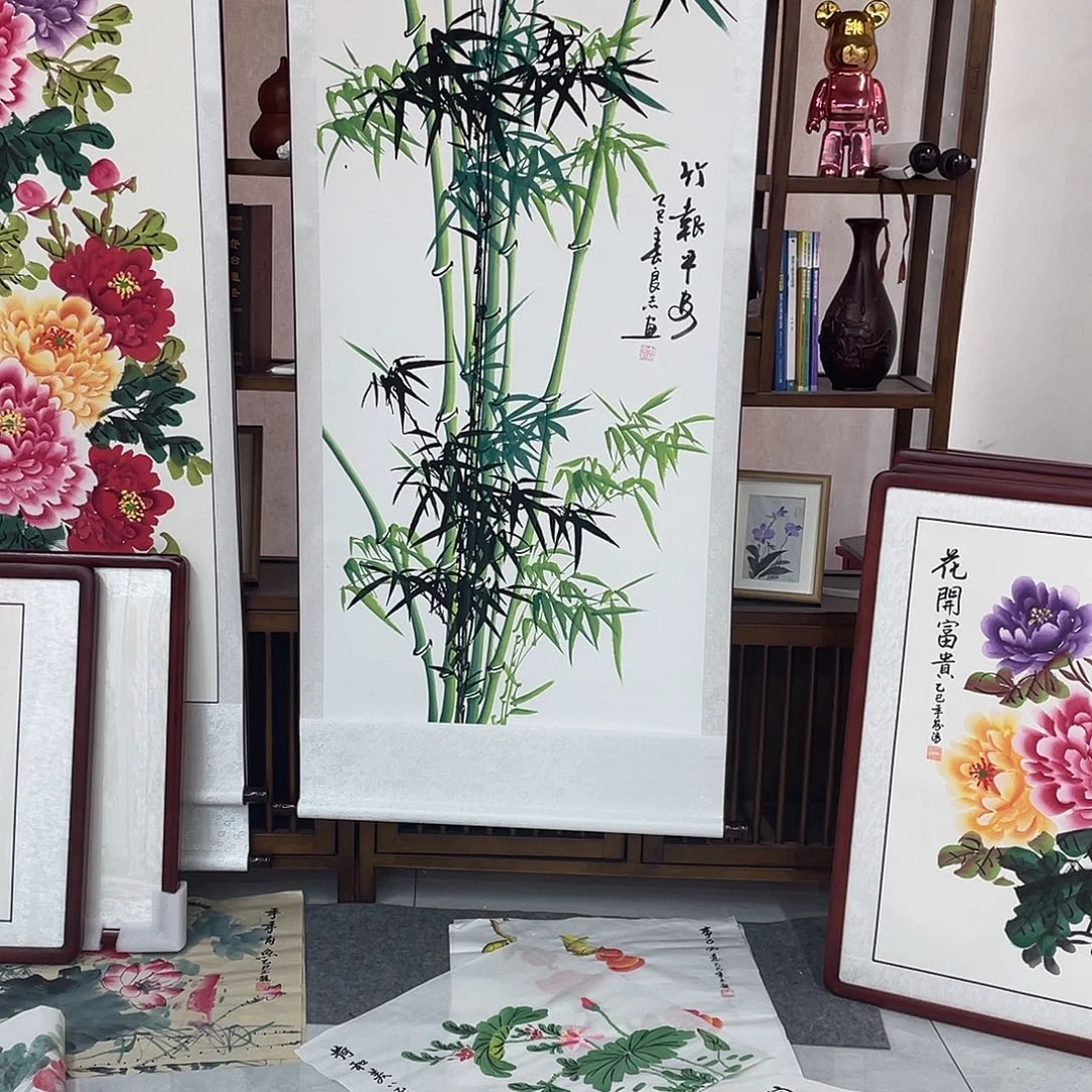 国画国画作品书法作品原稿竹子福利