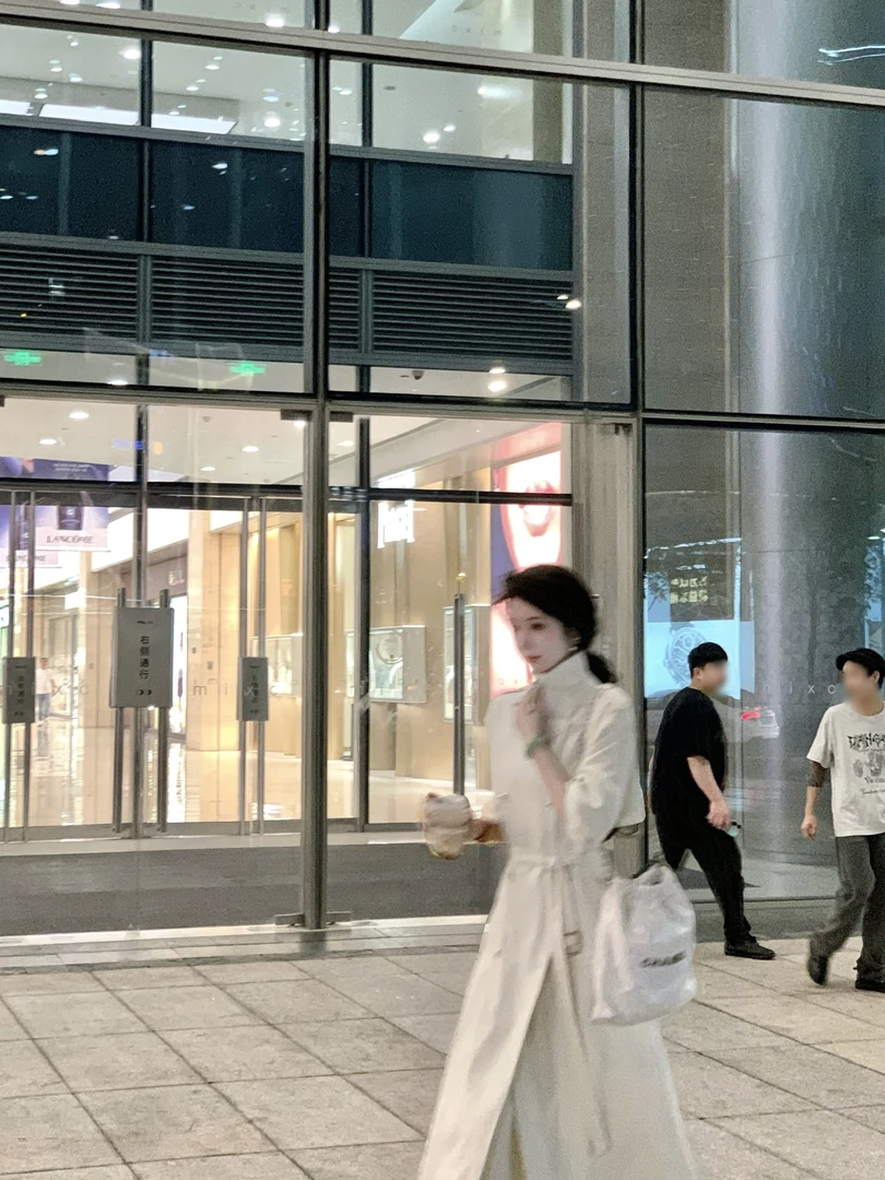 【雅乔定制】许妍风衣 翻领双排扣白色风衣外套女长款DYLL-24086428