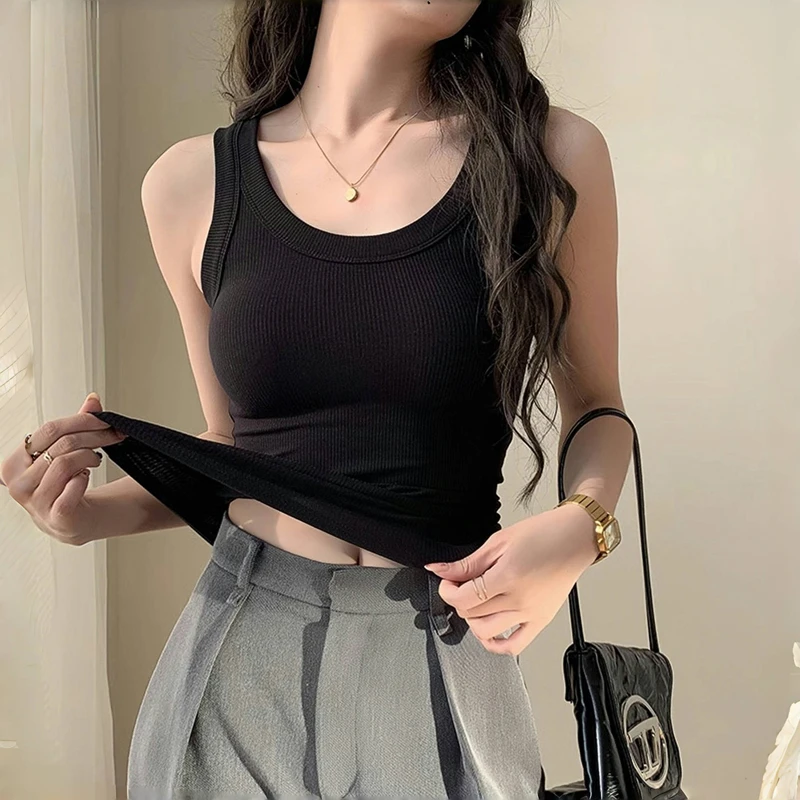 高级感内搭吊带背心女夏外穿2025超火短款修身显瘦小个子无袖上衣