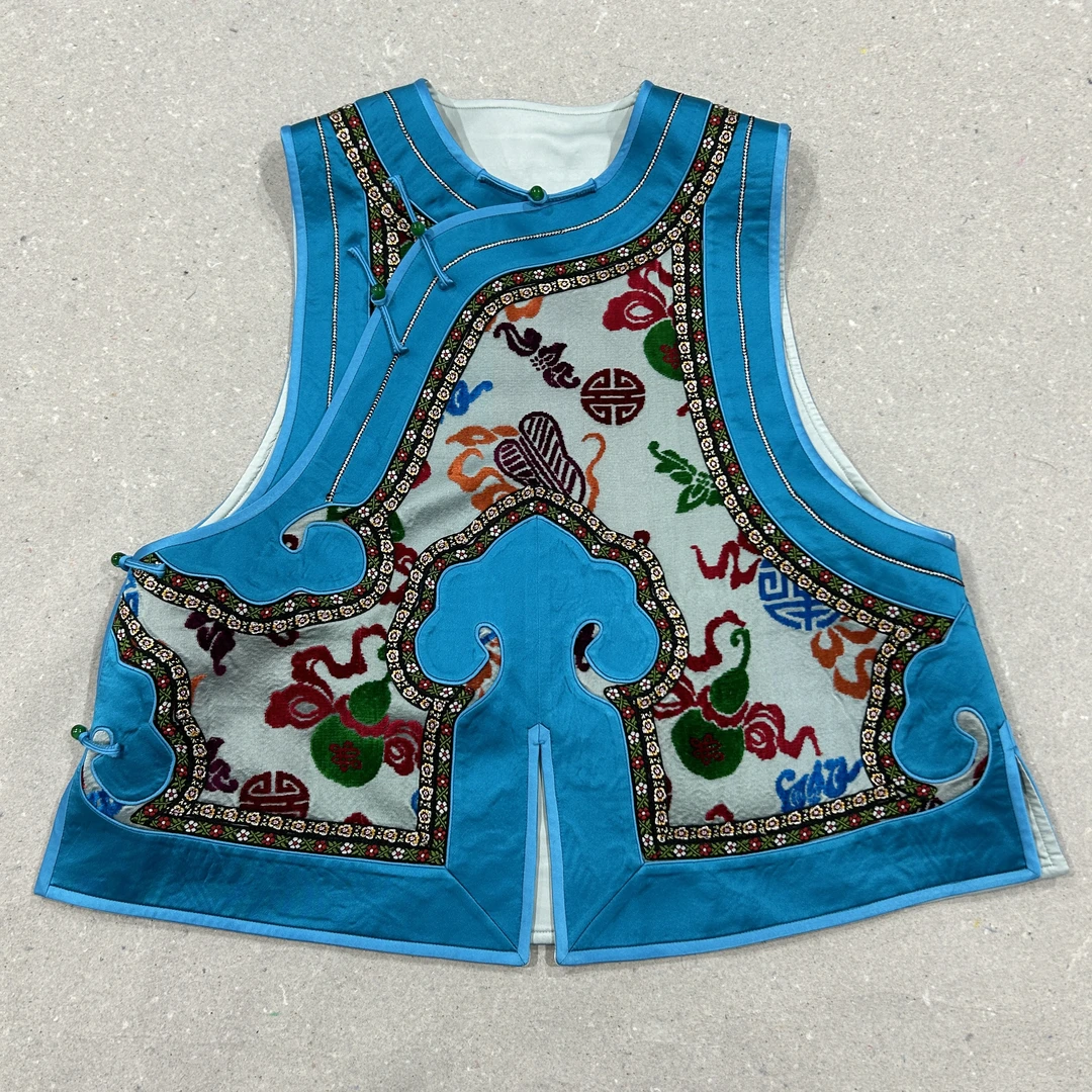 【煜秀堂】国风新中式轻奢撞色漳绒熟丝高级感背心马甲