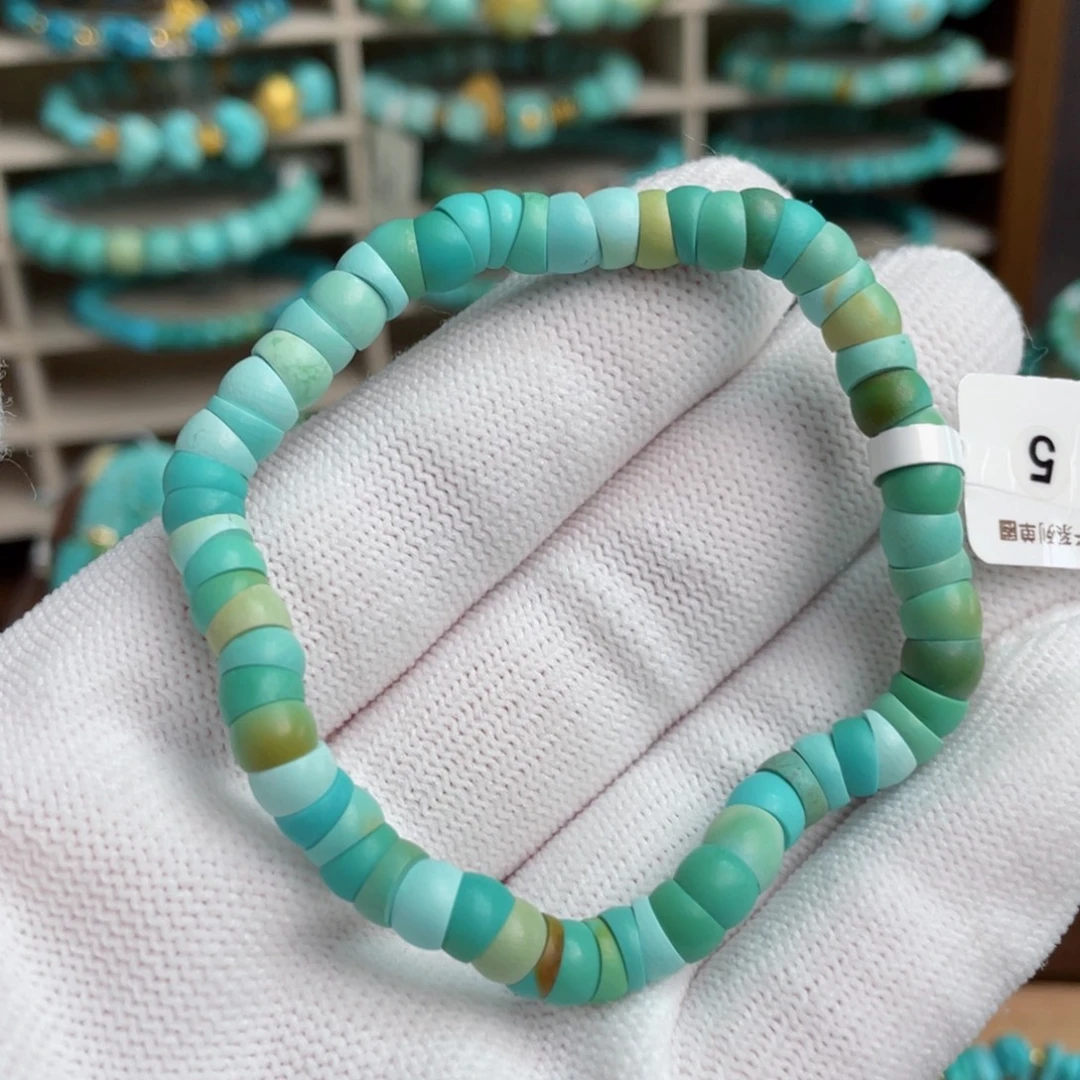 绿松石未镶嵌炫彩丝绒大肠单圈卡6