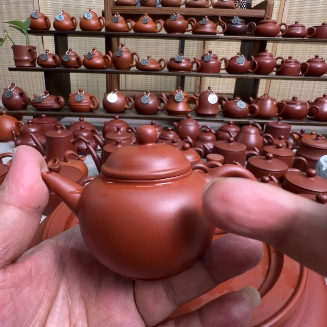 茶壶紫砂潮州手拉朱泥壶，微瑕不退换