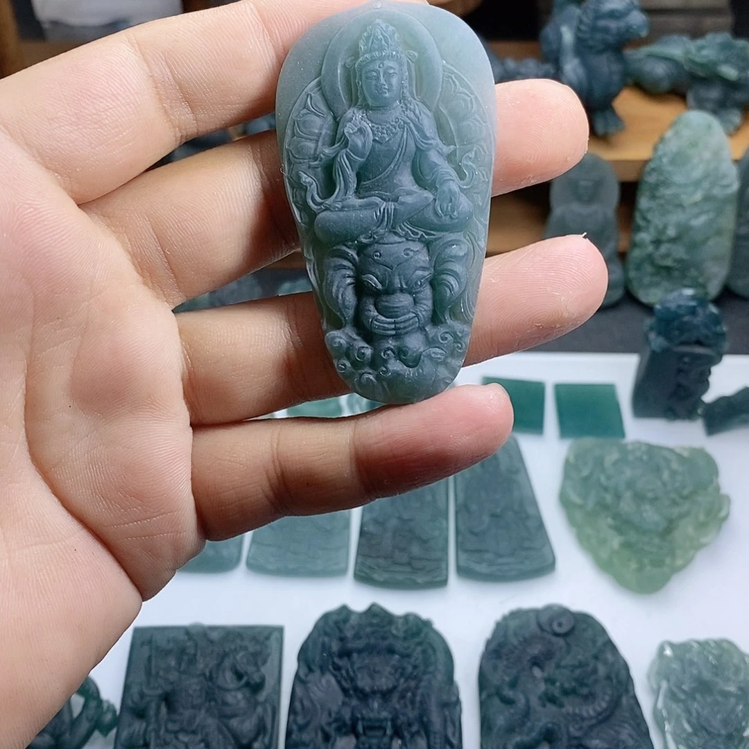 定制翡翠未镶嵌普贤