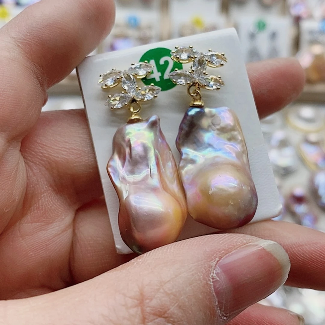 【闪购商品】淡水珍珠耳饰银S925镶嵌盈