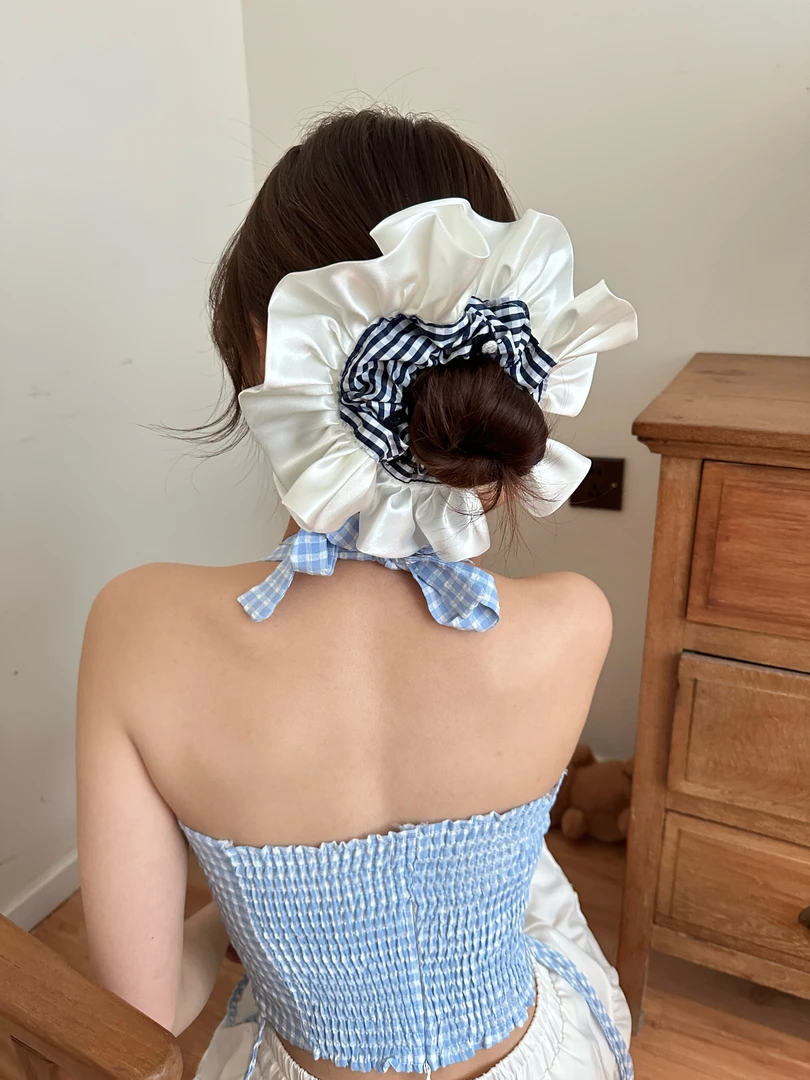 【Only Cookie】黛西小姐-黑白格底调搭配小雏菊系列高质感发圈