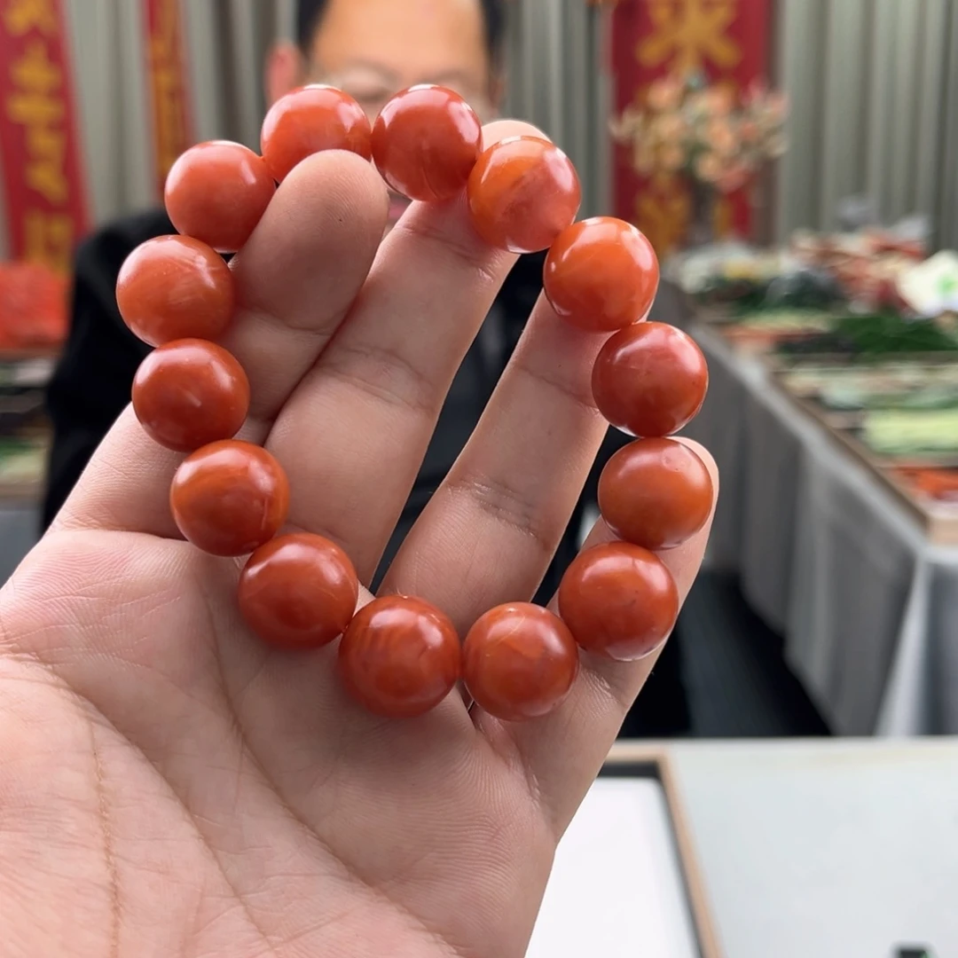 南红玛瑙颈饰未镶嵌保山南红16mm手串