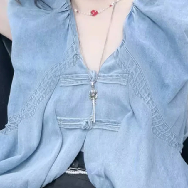 欧货洋气独特别致上衣新中式盘扣衬衫FM2306 261105