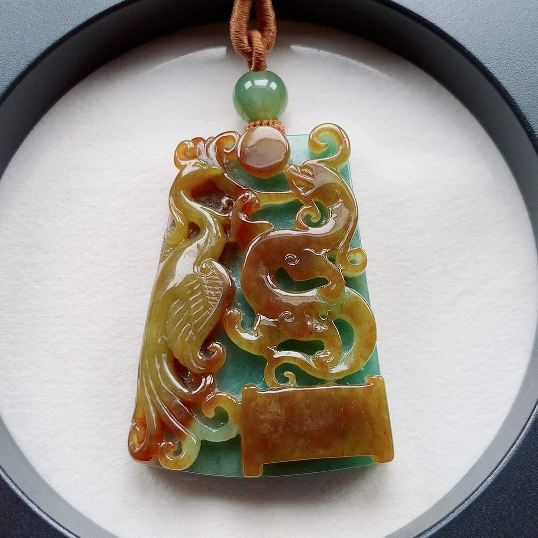 翡翠未镶嵌颈饰仿古特色龙