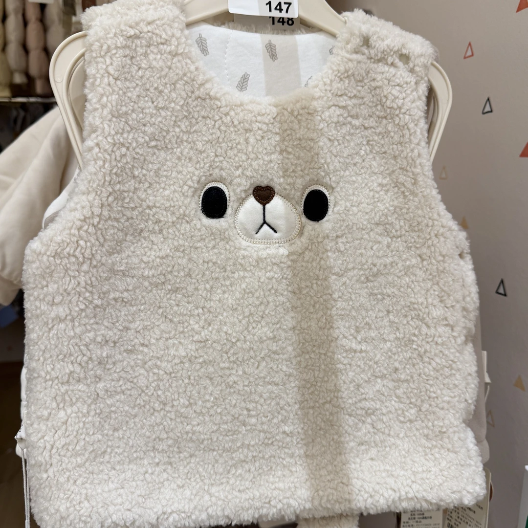 婴梦儿马甲 女童秋冬夹棉保暖马甲宝宝加厚坎肩外穿防寒背心