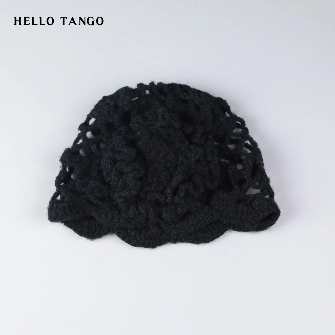 HELLOTANGO小众设计镂空花朵帽