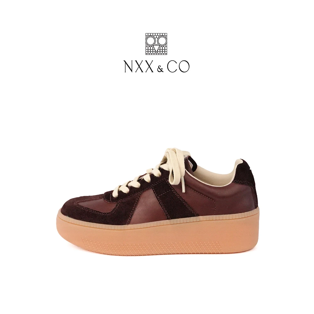 NXX&CO系带运动休闲鞋增高时尚百搭休闲鞋女鞋复古做旧厚底德迅鞋