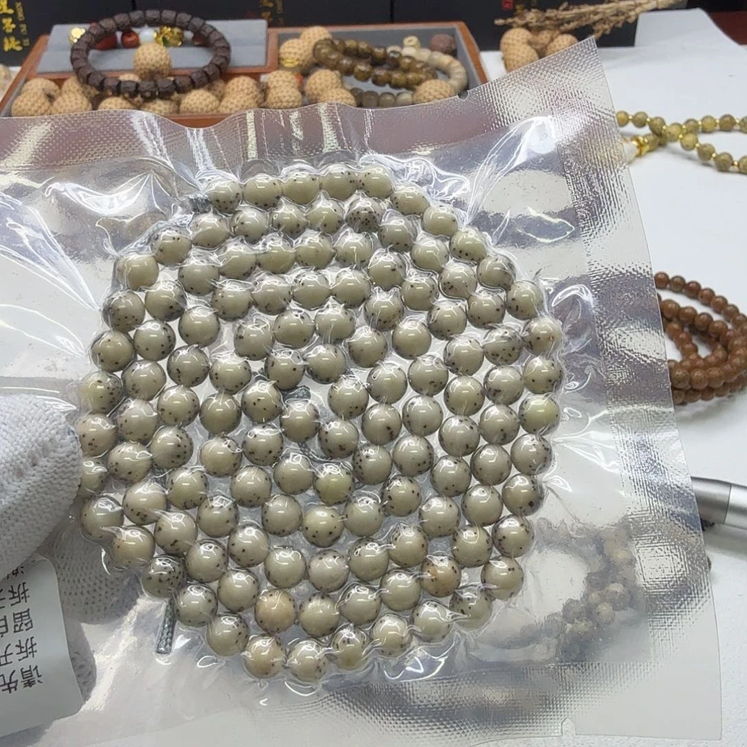 图****吊坠星月菩提19梵天冰白河豚针尖星7圆108一物一图