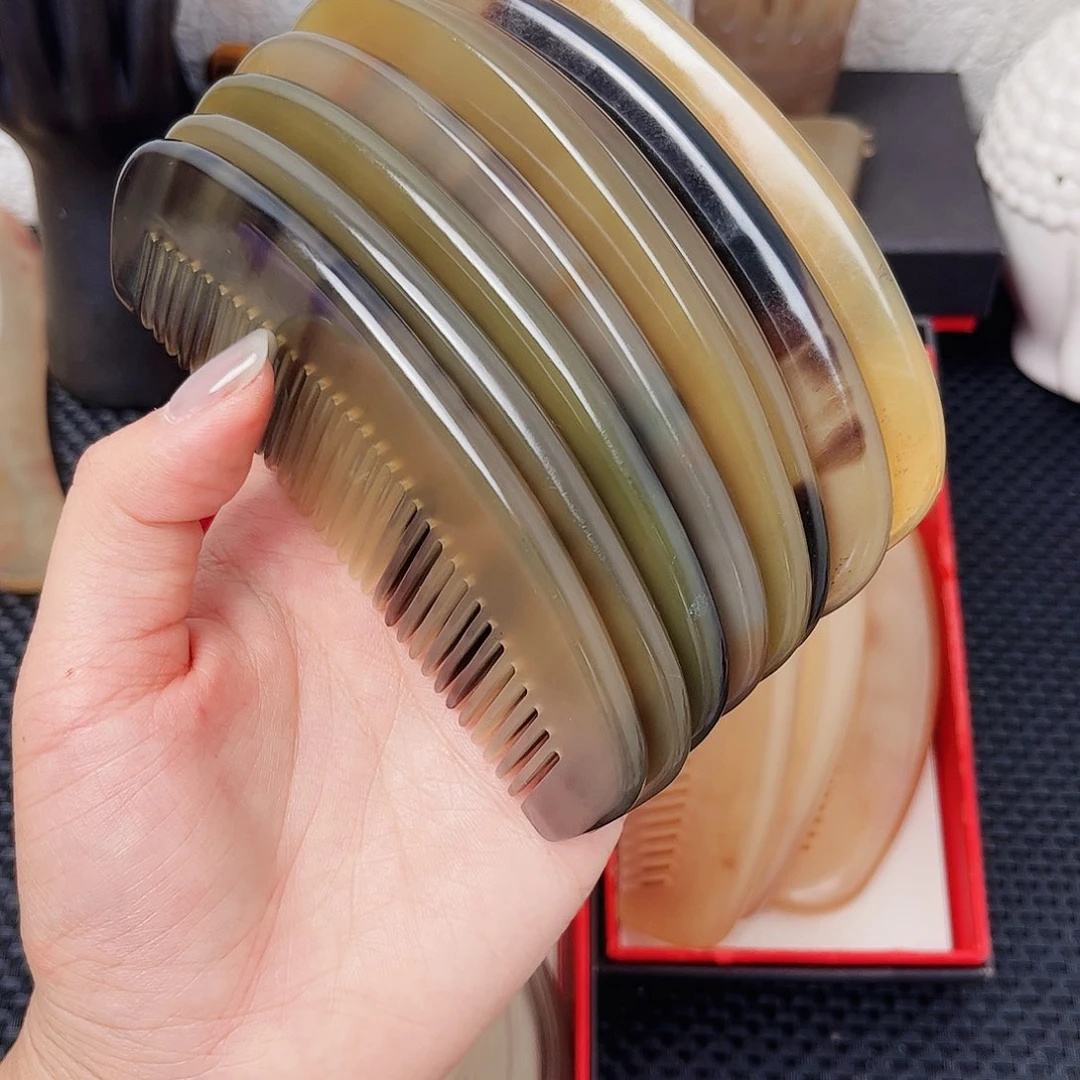 手工制作纯牛角梳子