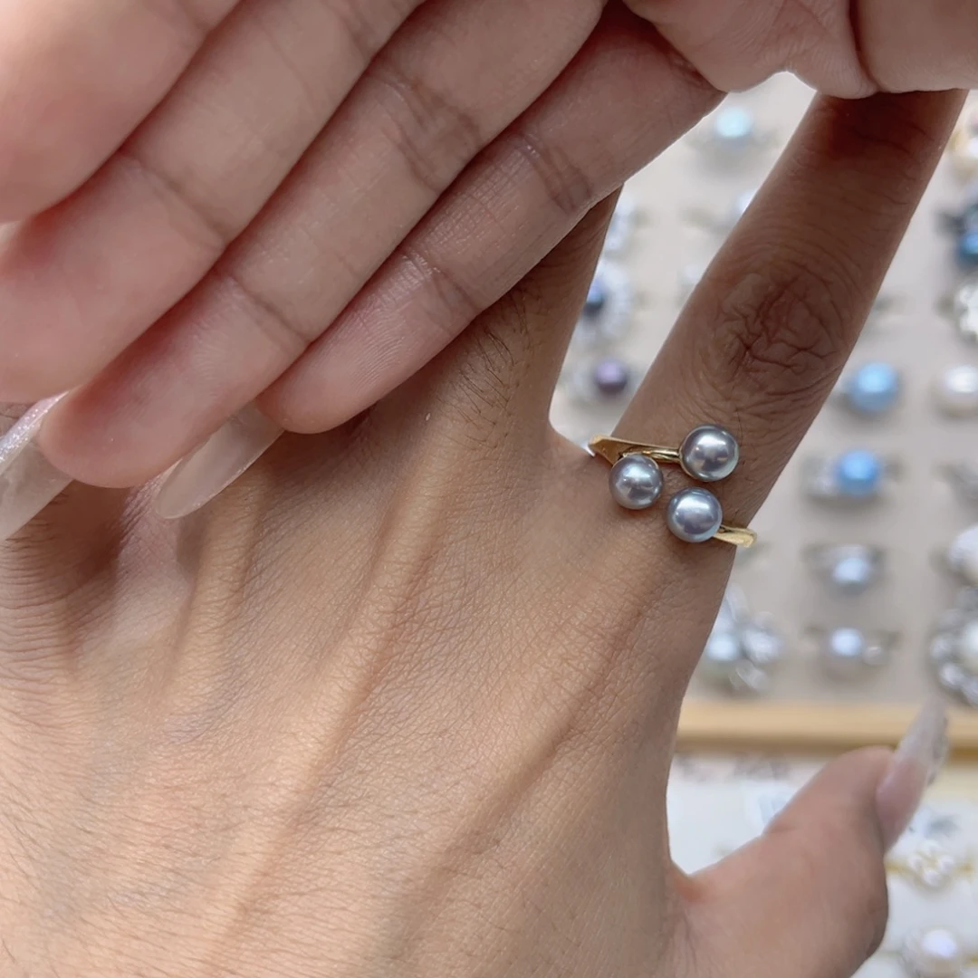 Z***左合金淡水珍珠戒指