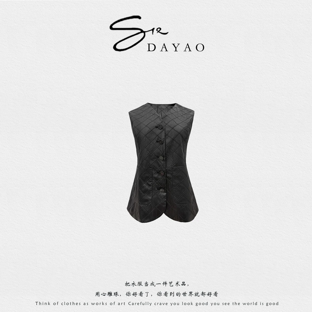 「DAYAO」25s法式秋季女常规四季通用马夹修身型中长款WYA258285