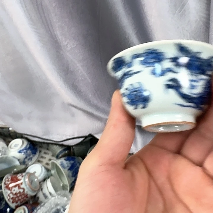 杯青花铠甲龙客杯景德镇