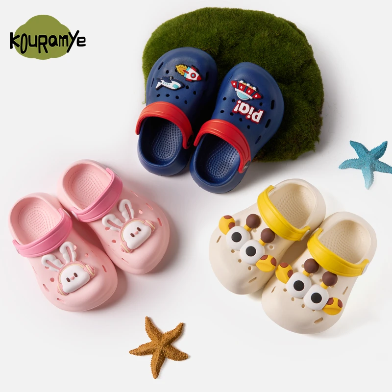 酷娃米25夏新款亲子洞洞鞋儿童沙滩鞋透气休闲软底两穿拖鞋
