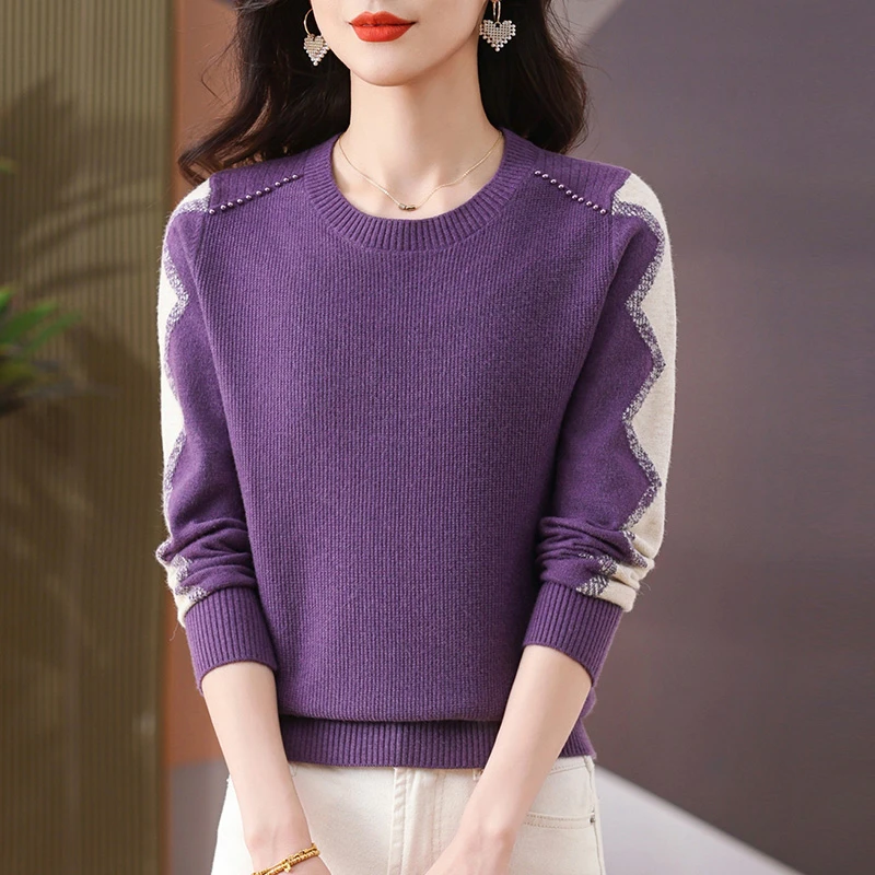 羊毛针织上衣春秋时尚洋气妈妈打底衫春装2025年新款女装早春毛衣