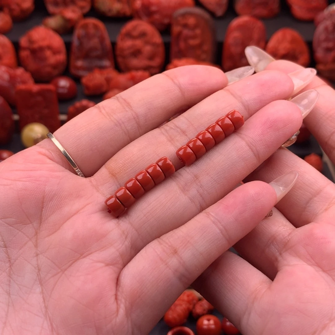 南红玛瑙南红川料原矿精工直切隔片6mm未镶嵌青****技