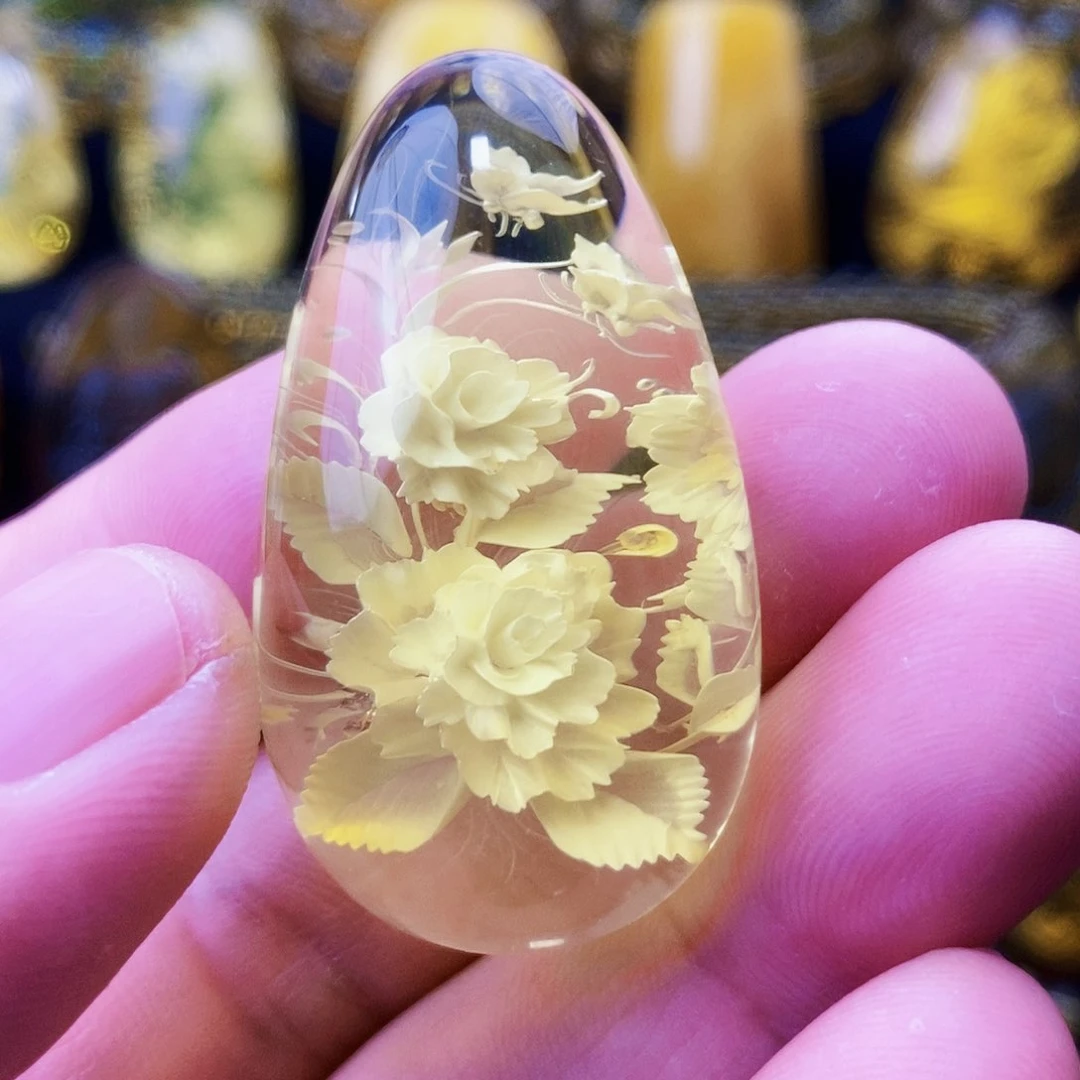 【闪购商品】金珀颈饰未镶嵌琥珀阴雕