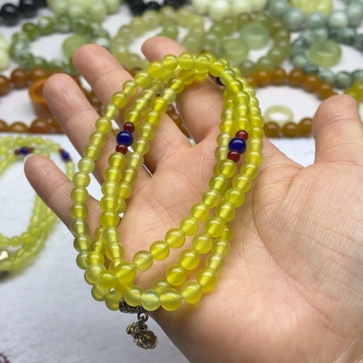 蛇纹石玉手串未镶嵌學*