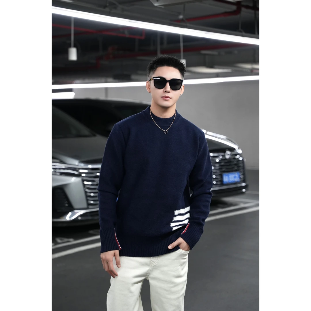 SAM【奢极质感】冬季高端重磅德国进口针织厚实保暖圆领毛衣