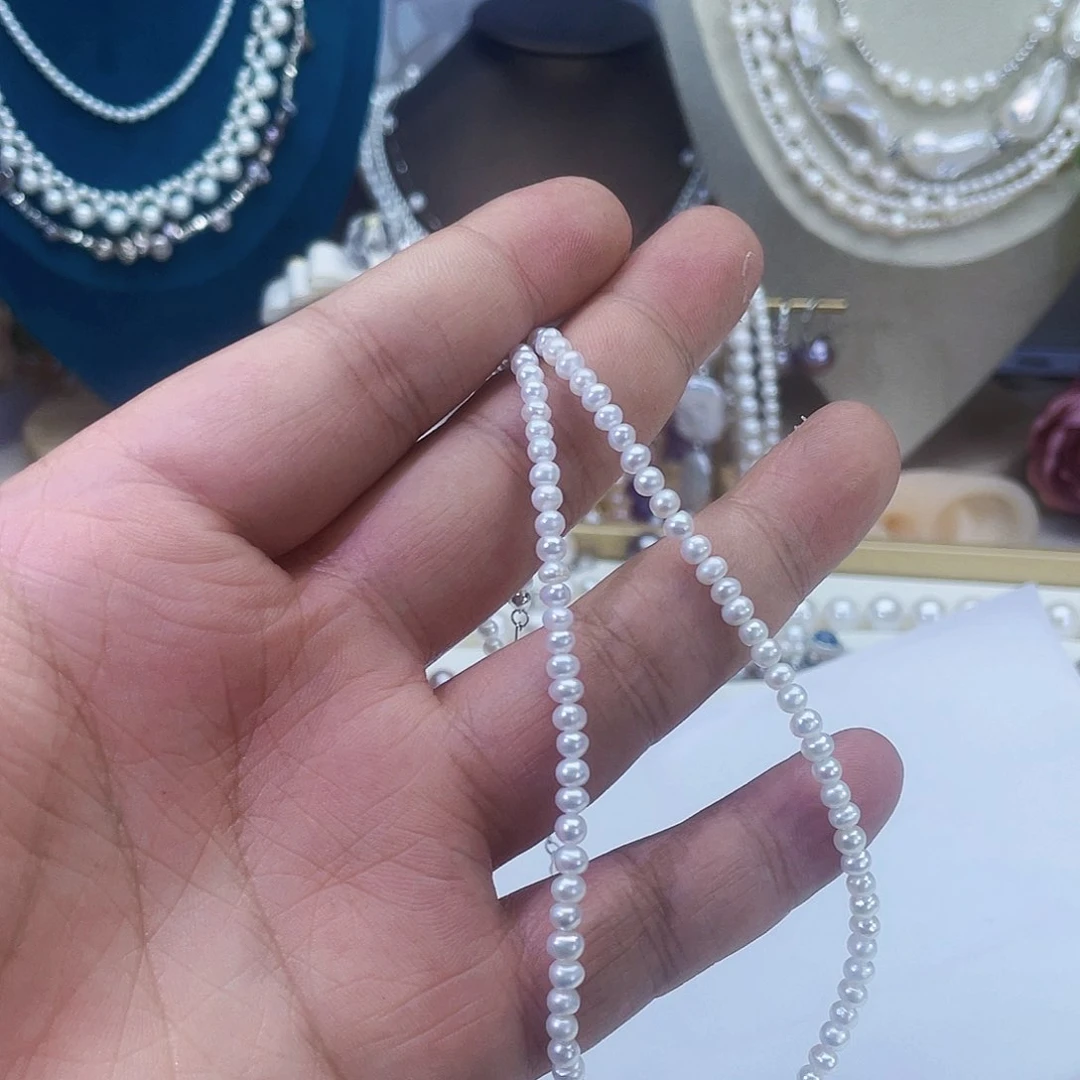 淡水珍珠颈饰银S925镶嵌