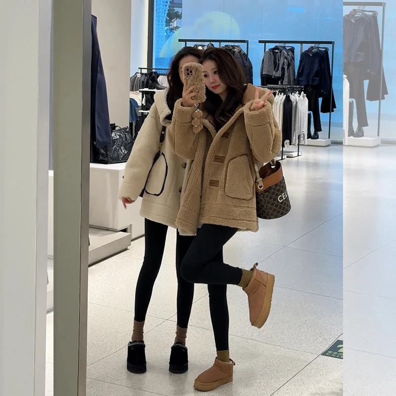 壹壹【暮色之城】冬季连帽加厚ins百搭两面穿韩版加绒外套 2312C05