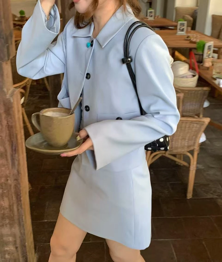 【DUOMI】春季新款百搭时尚韩版小众设计风格外套上衣Q60309