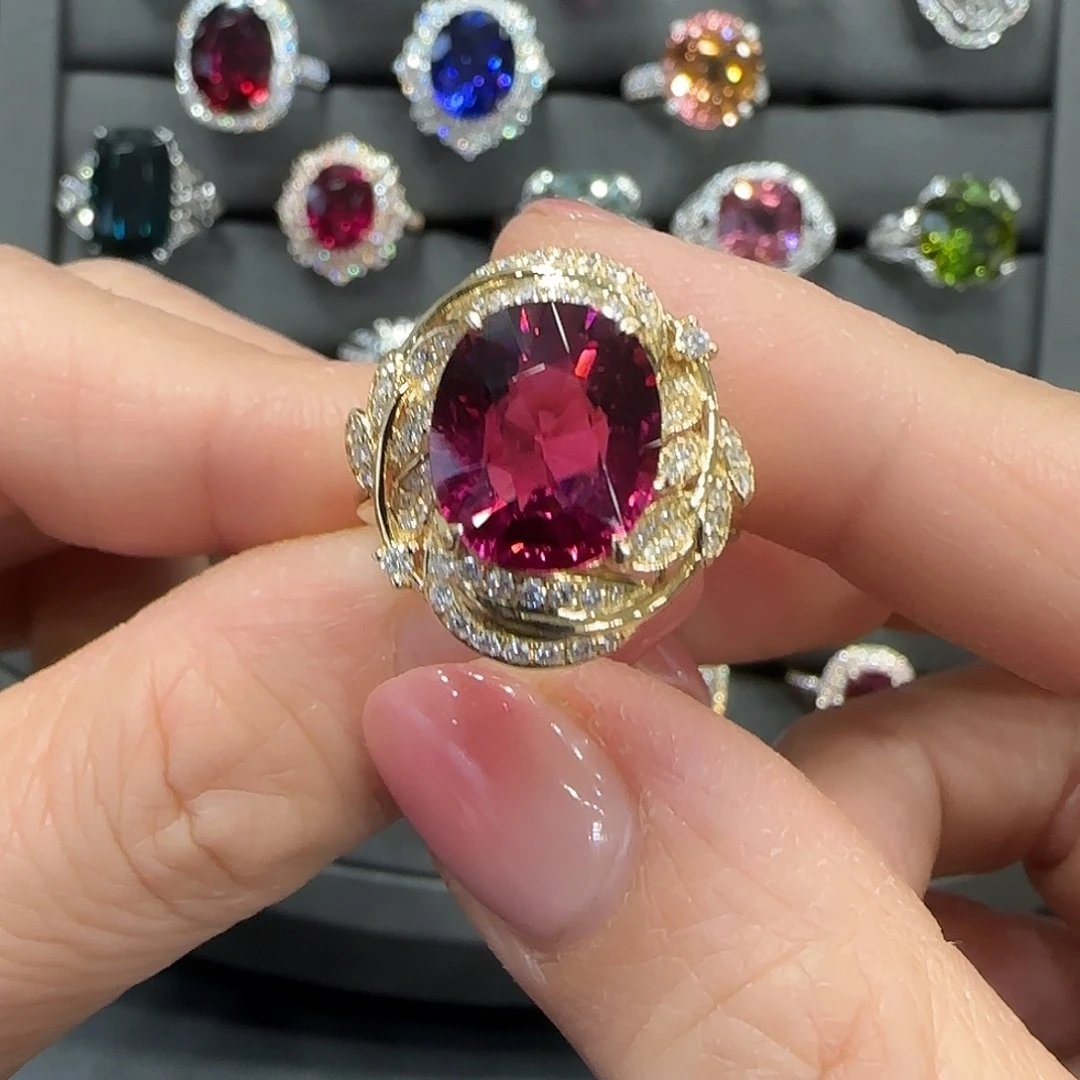 18K金镶嵌戒指碧玺4.71ct
