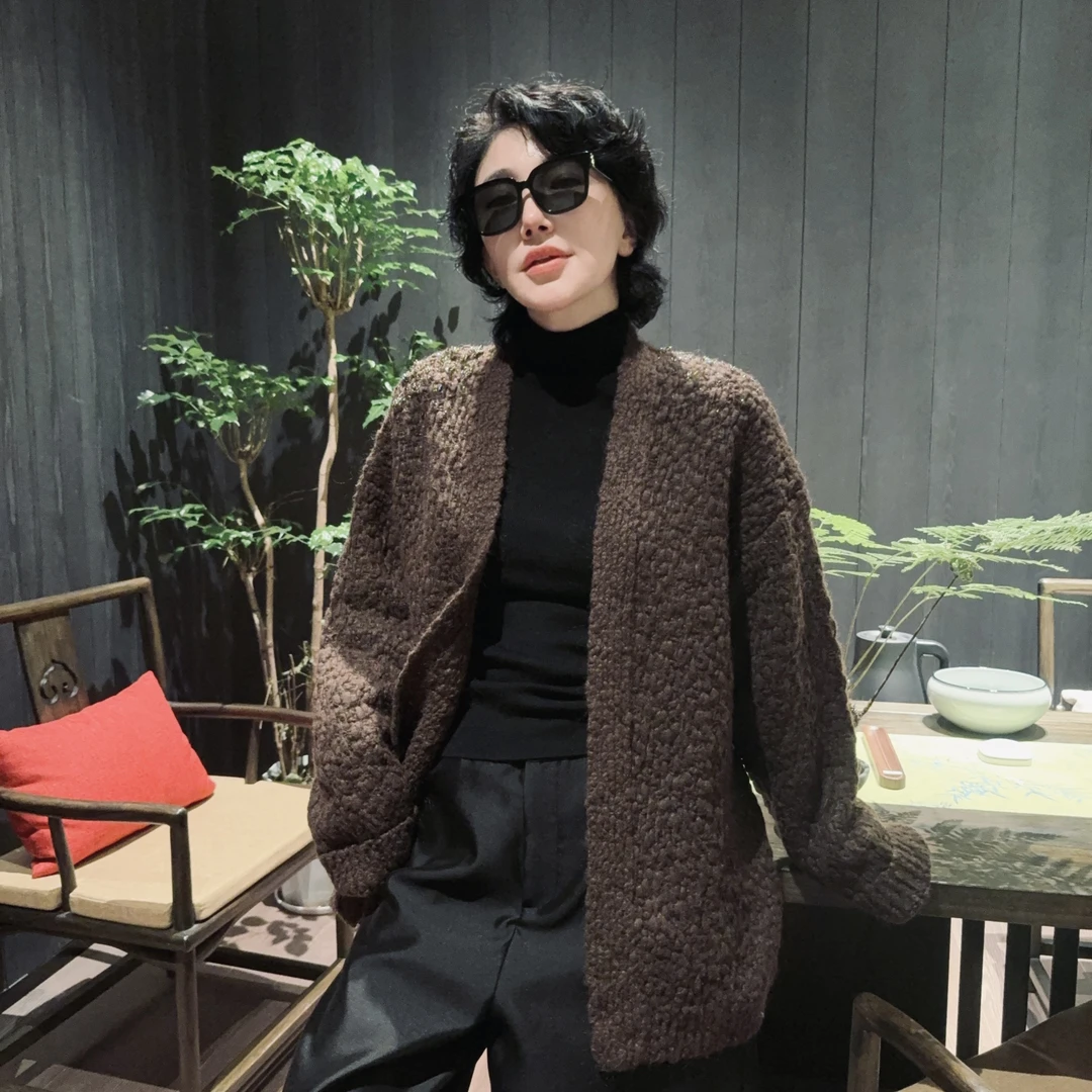 BETTY BAIRN “雪域艺术家”意大利进口纱线编织慵懒开衫25B-BW1301