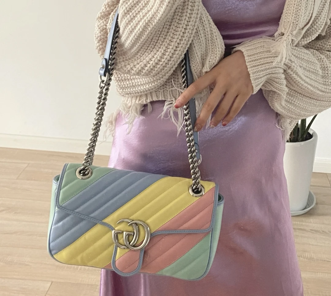 95新 GUCCI/古驰 马卡龙马蒙26单肩包