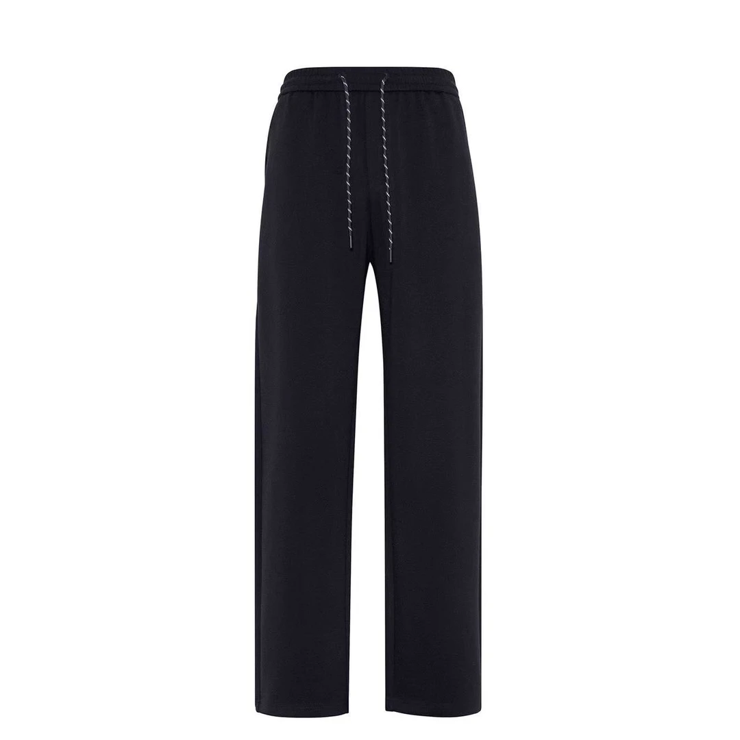 男士秋冬简约百搭休闲裤气质纯色潮流日常通勤长裤宽松垂感直筒裤