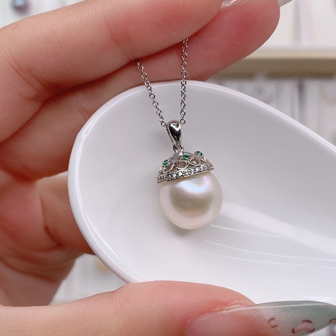 淡水珍珠银S925镶嵌颈饰