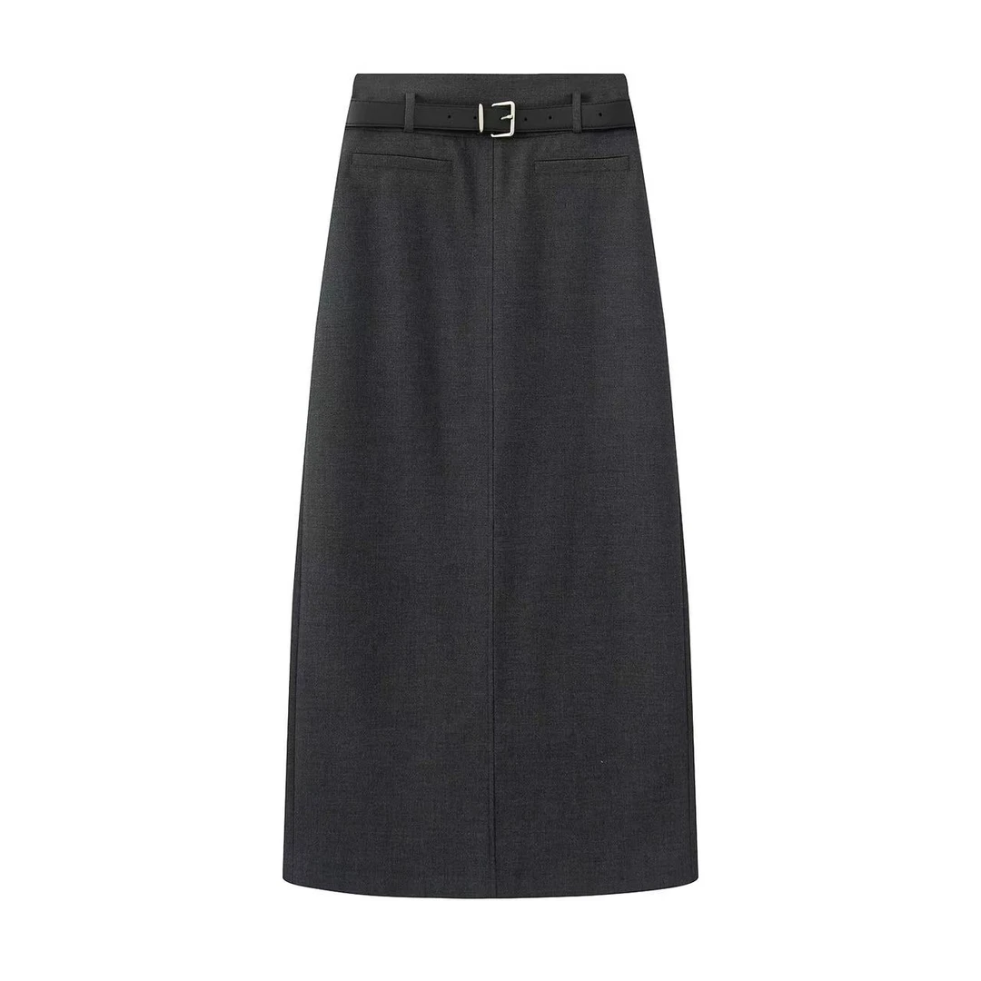 艾家商场同款半身裙A字时尚直筒裙A字裙秋季高腰百搭121308