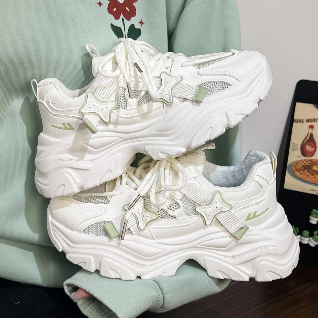 回力女鞋厚底网面老爹鞋2025夏季新款增高时尚百搭运动休闲鞋子女