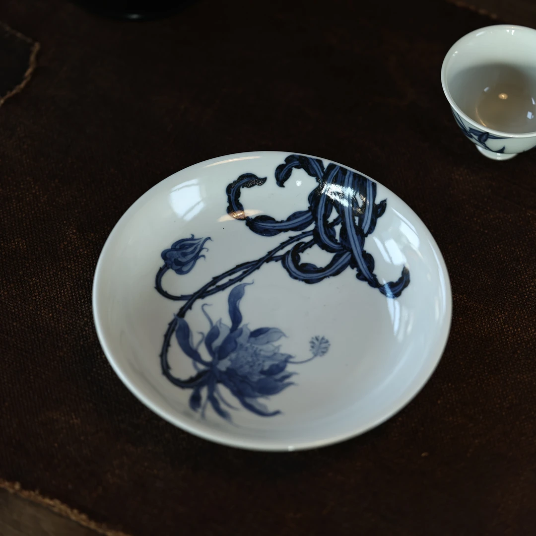 【悦生活】慢叩柴窑-月下美人壶承（qyt00867）