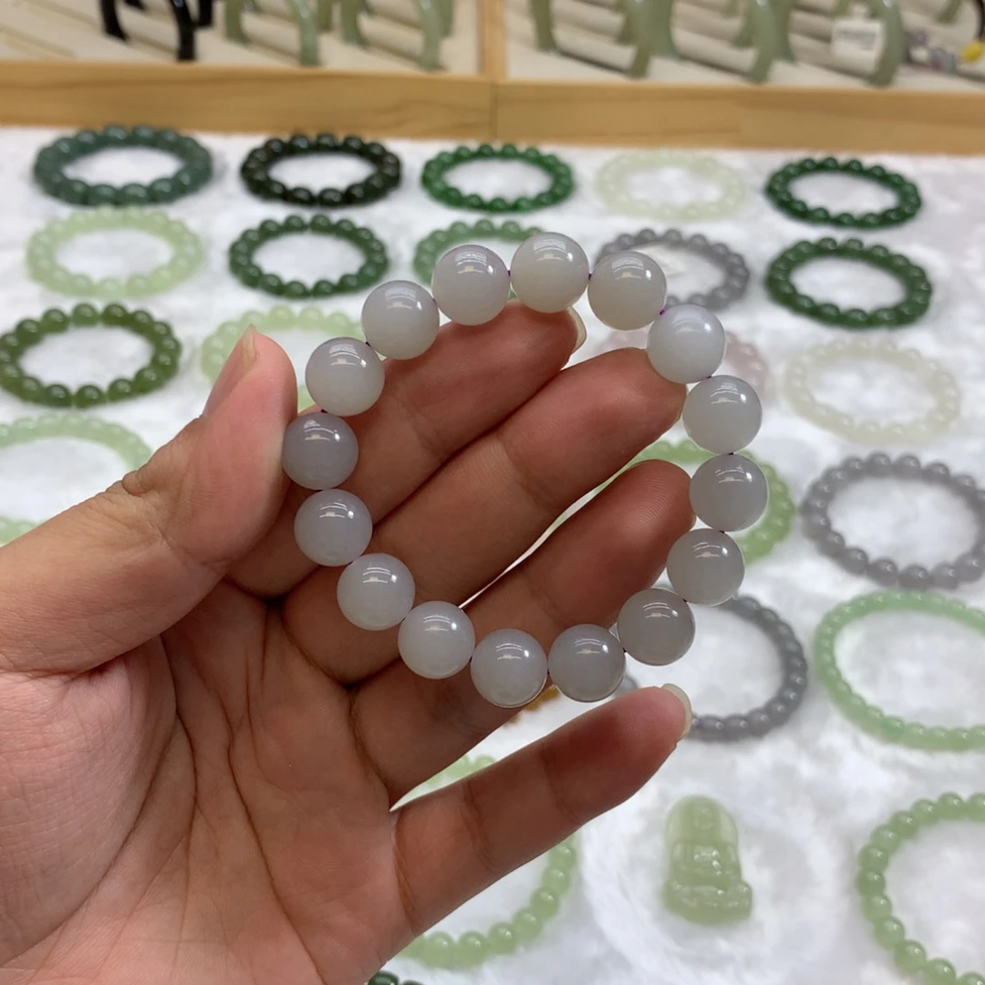 未镶嵌手串和田玉（烟紫11.5）