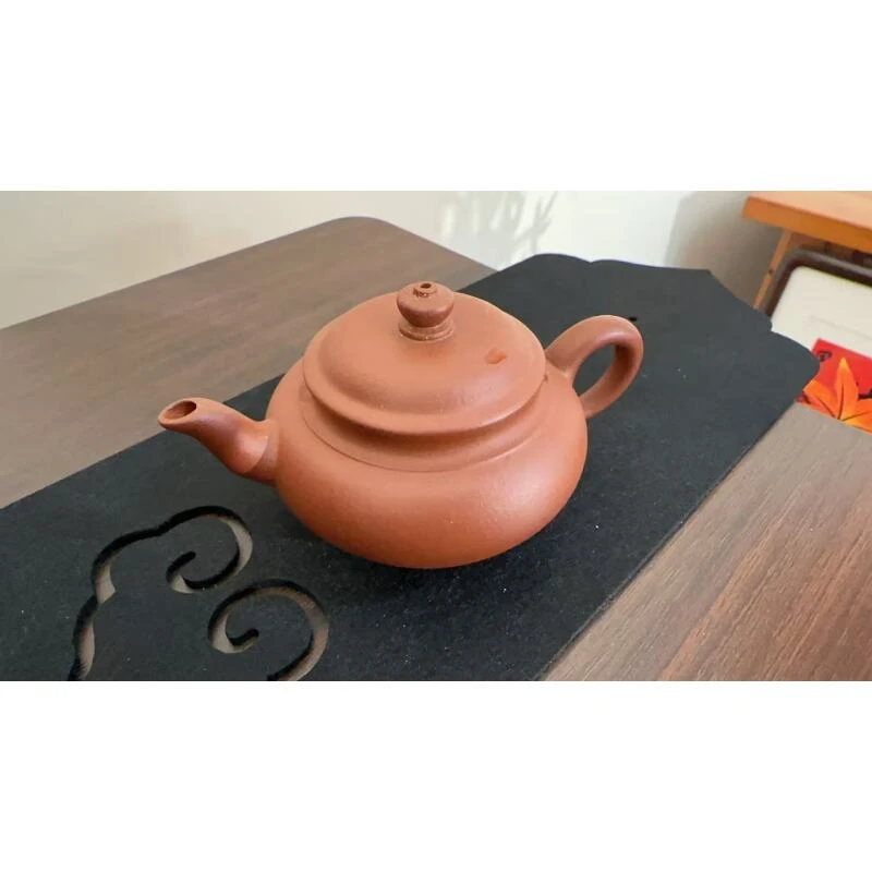 《红降坡扁笑樱 》120cc手工紫砂壶-sjhz